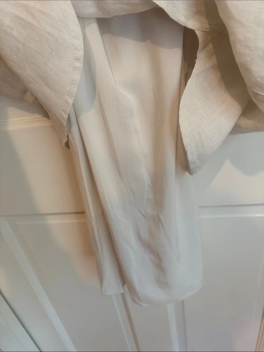 J. Crew women’s Cream Short-Sleeve Button-Up Linen Shirt dress size S